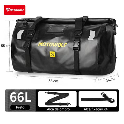 Bolsa de Motociclismo Impermeável Motowolf 40L ou 66L