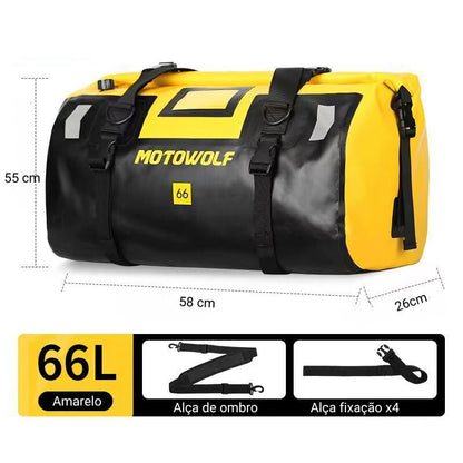 Bolsa de Motociclismo Impermeável Motowolf 40L ou 66L