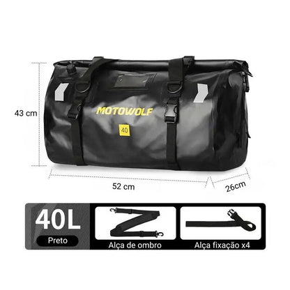 Bolsa de Motociclismo Impermeável Motowolf 40L ou 66L