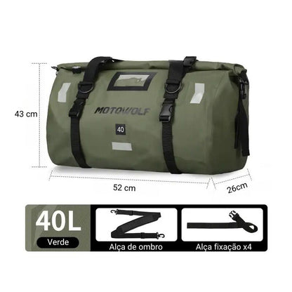 Bolsa de Motociclismo Impermeável Motowolf 40L ou 66L