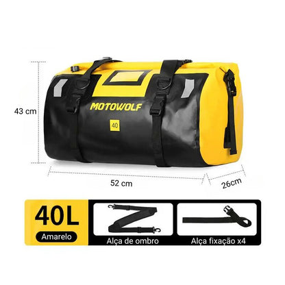 Bolsa de Motociclismo Impermeável Motowolf 40L ou 66L